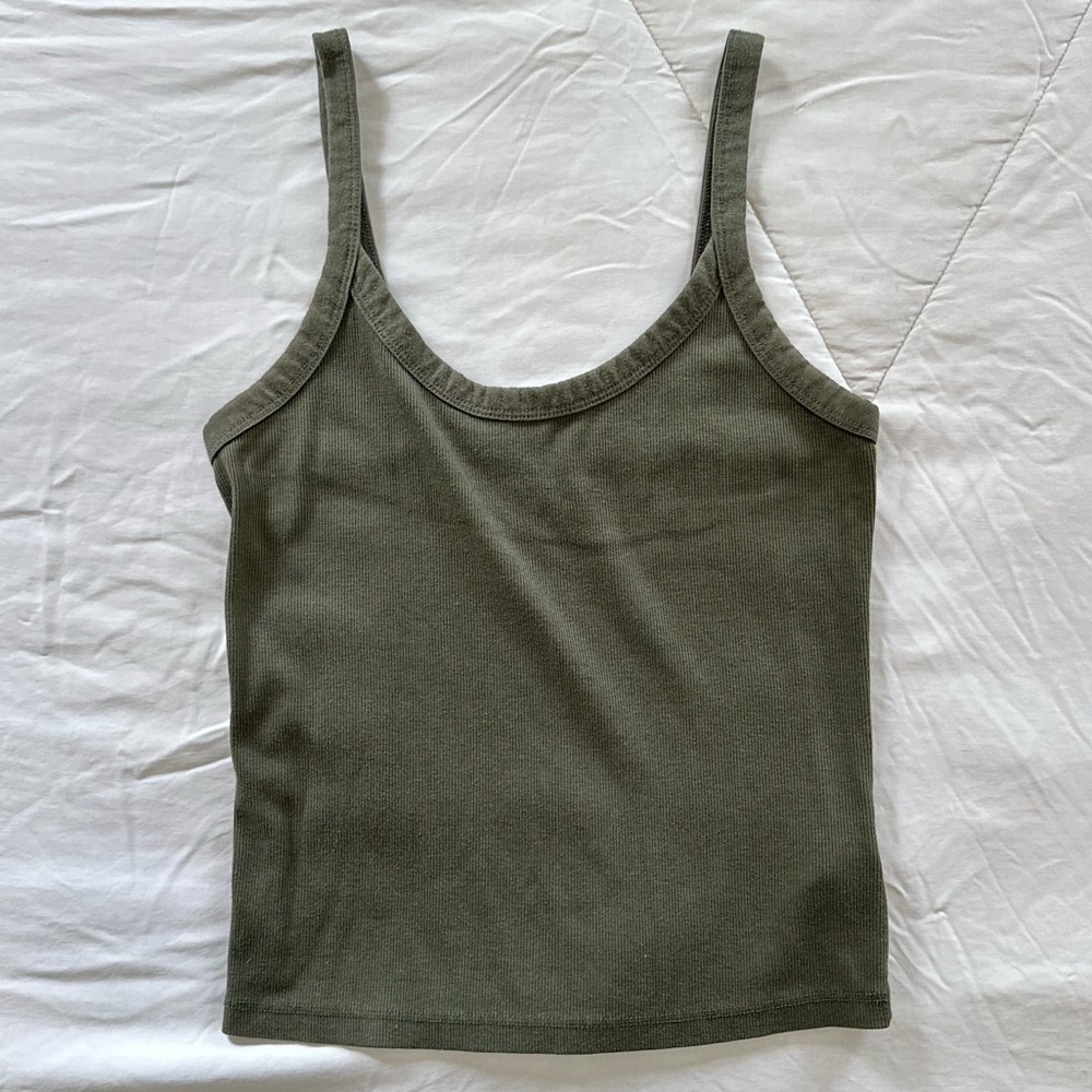 Forest Green ribbed tank top